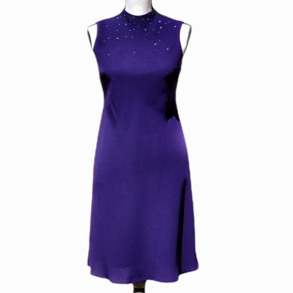 Evan Picone Dresses & Skirts - ❤SOLD❤EVAN-PICONE Beaded High Neck Cocktail Sheath 💜  Special Occasion Dress 👗